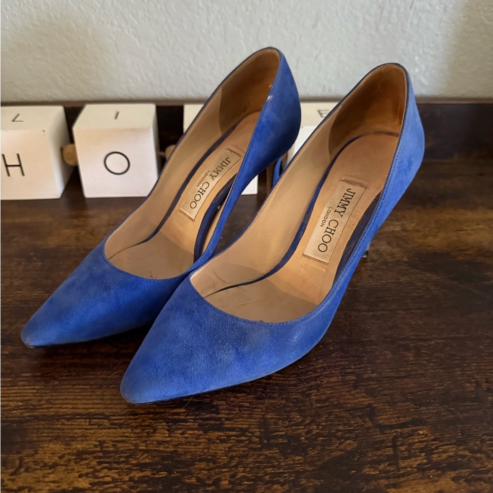 Jimmy Choo Blue Suede Women's Heels
